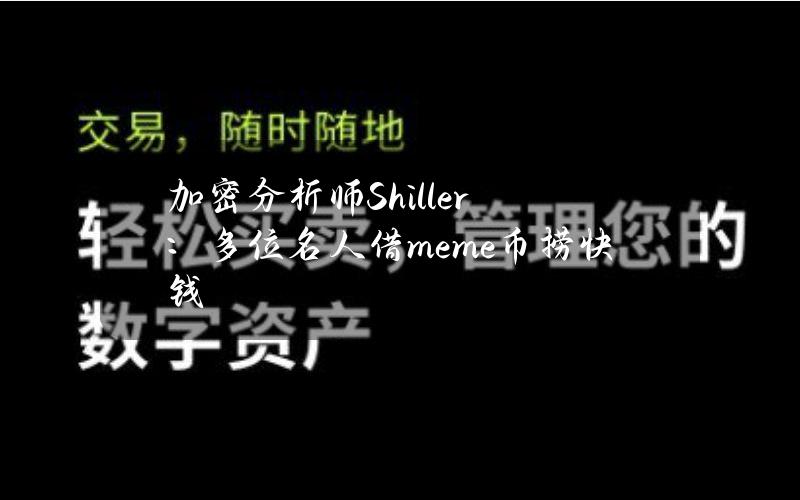 加密分析师Shiller：多位名人借meme币捞快钱