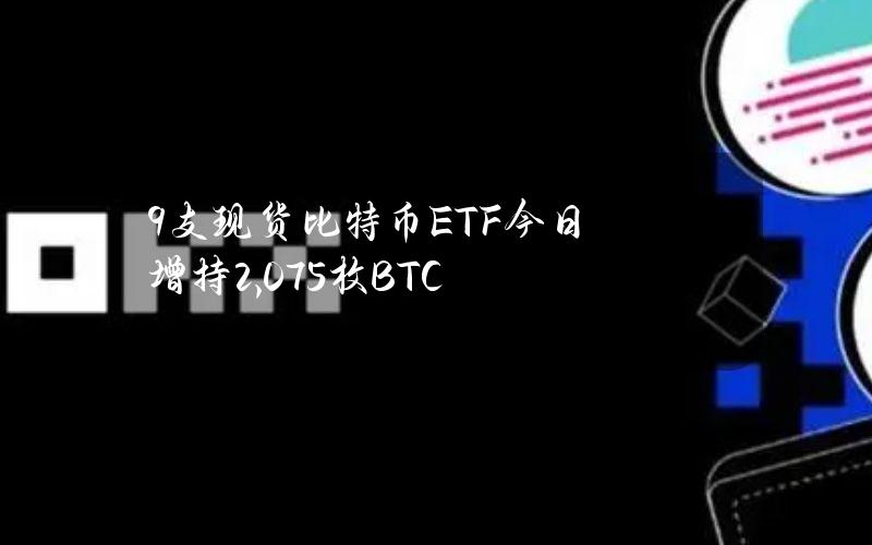 9支现货比特币ETF今日增持2,075枚BTC