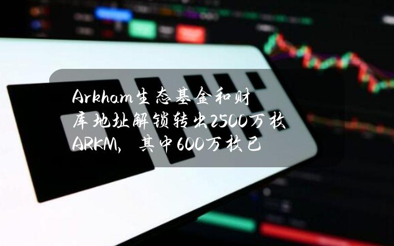 Arkham生态基金和财库地址解锁转出2500万枚ARKM，其中600万枚已转入币安