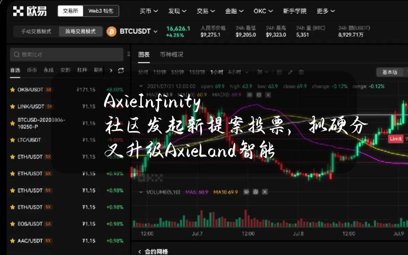 AxieInfinity社区发起新提案投票，拟硬分叉升级Axie&Land智能合约