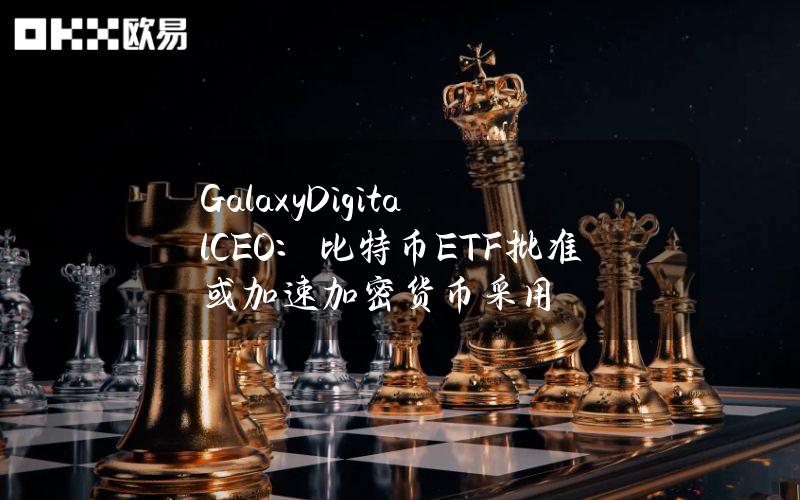 GalaxyDigitalCEO：比特币ETF批准或加速加密货币采用