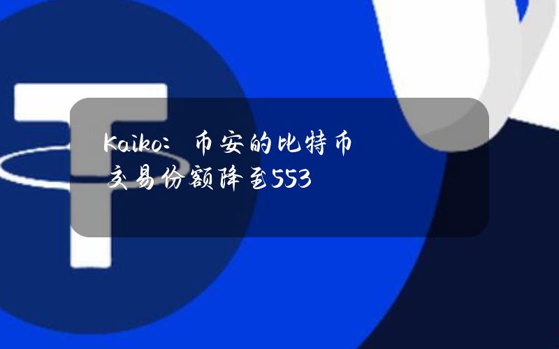 Kaiko：币安的比特币交易份额降至55.3%