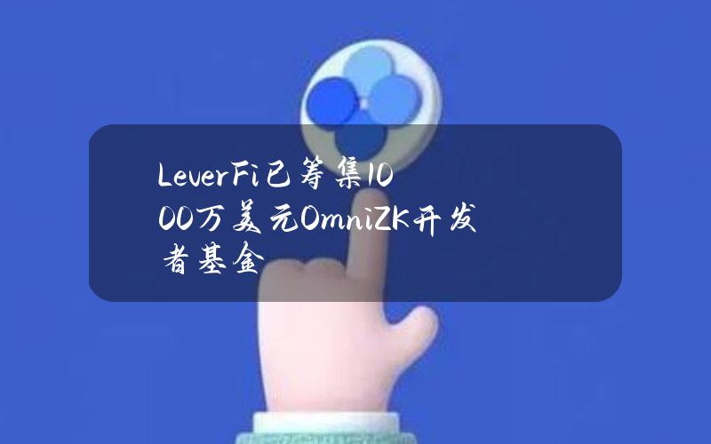 LeverFi已筹集1000万美元OmniZK开发者基金