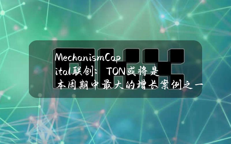 MechanismCapital联创：TON或将是本周期中最大的增长案例之一